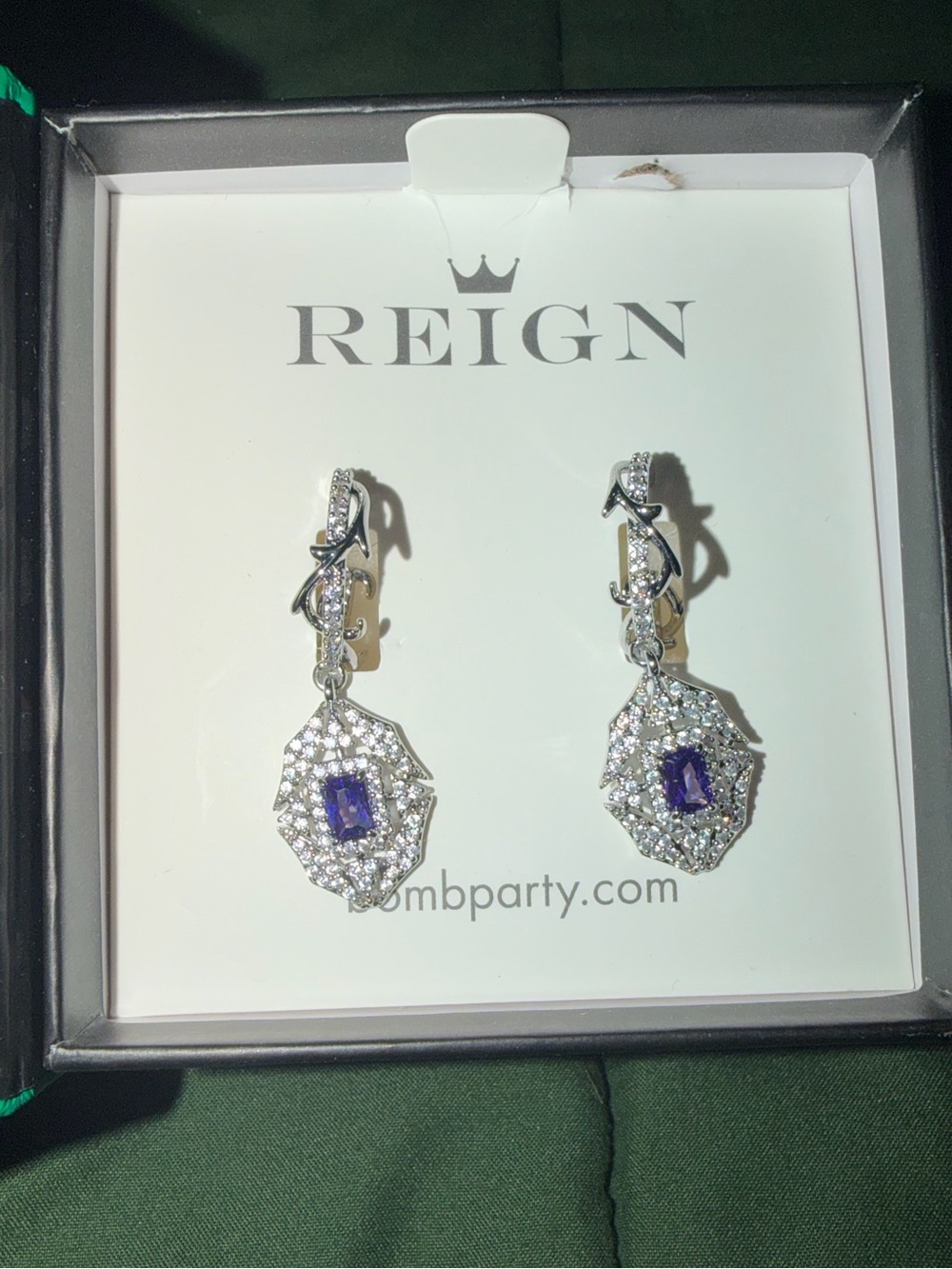 Bomb Party Reign Earrings-Mist of Enchantment Violet CZ on Silver RBP7639